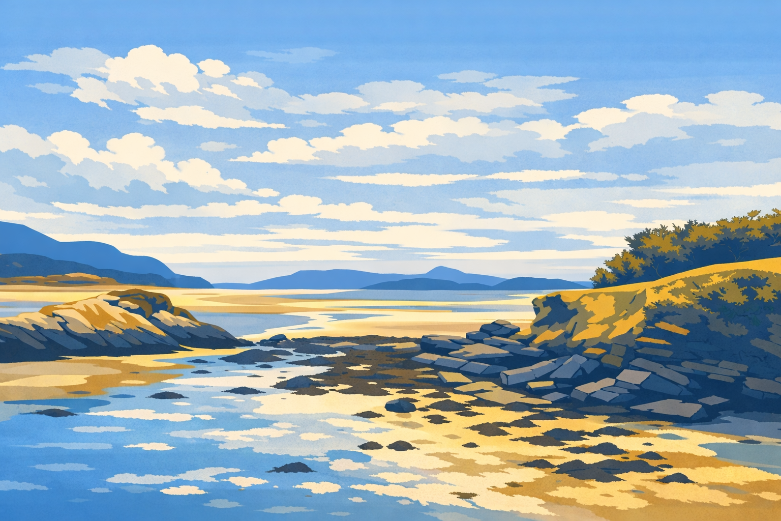 Dunfannaghy coastline artwork duplicated from the Waylight Atlantic site